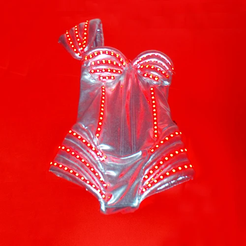 

Free Shipping New Design Red Color Led Bra Stage DJ Sexy Clothes Led Costume Party Lighting Led Clothing Stage Dancer Sexy Cloth