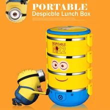 Tragbare Kinder Lunchbox Edelstahl Schalen Cartoon Multilayer Japanische Bento Geschirr Tragbare ME2 Kostenloser Versand
