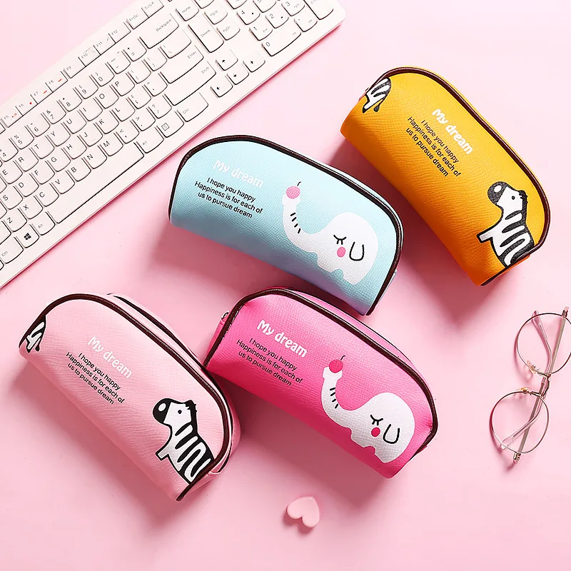 

Cartoon Animal Pencil Case Cute Elephant pencil box Stationery Pouch Storage pen bag School Supplies