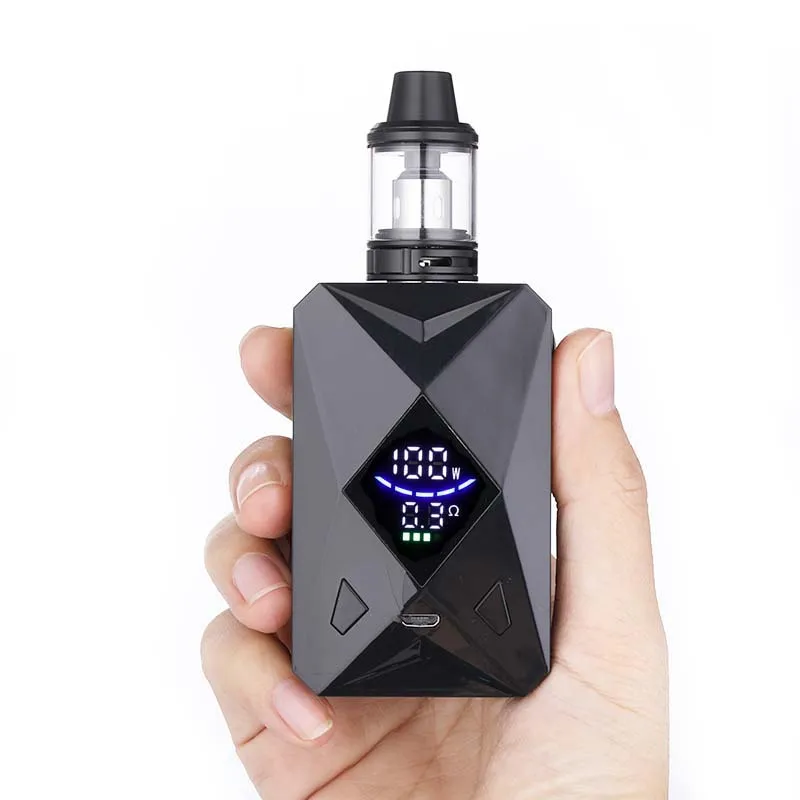 2019 новый комплект электронных сигарет 100 Вт vape мод светодиодный индикатор питания дисплея Регулируемая 2200 мАч батарея 0.3ом электронная