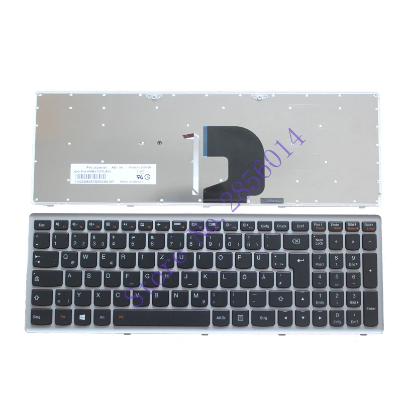 Новая немецкая клавиатура для ноутбука lenovo Ideapad Z500 Z500A Z500 Z500G P500 с подсветкой GR клавиатура с рамкой