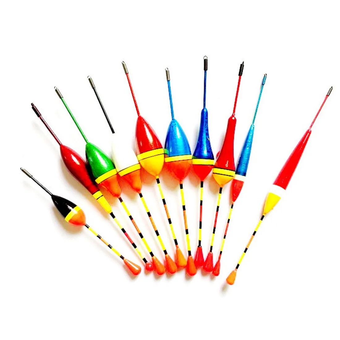 

10Pcs Fishing Floats Set Buoy Bobber Fishing Light Stick Floats Fluctuate Mix Size Color float buoy fishing flotteur de peche