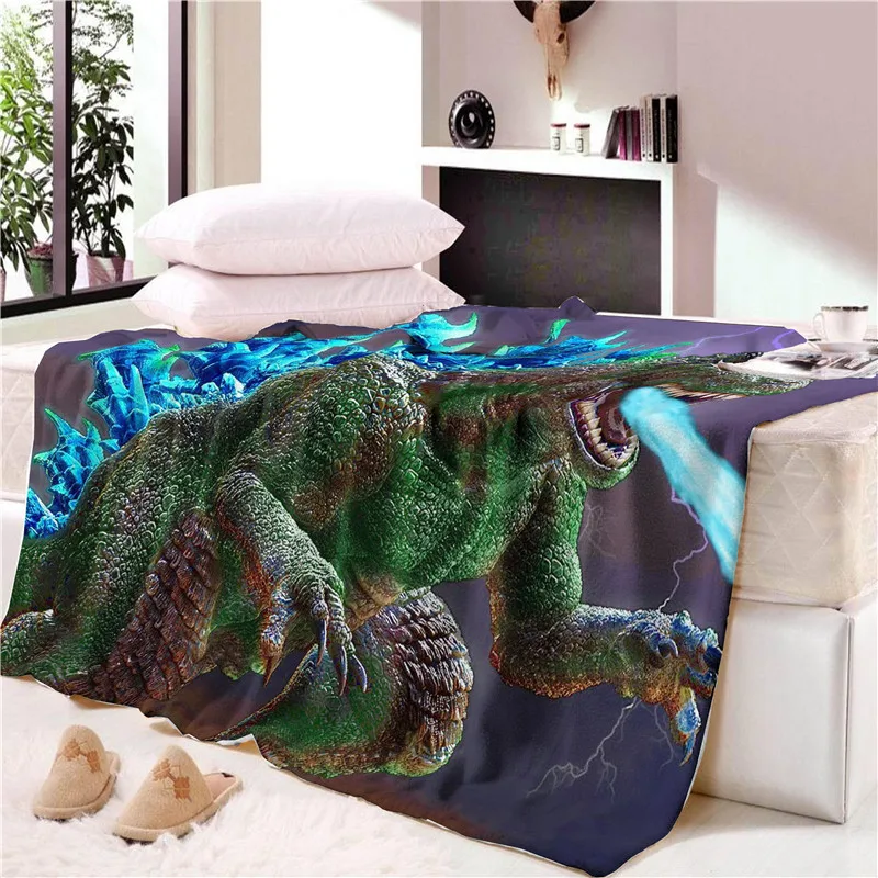 Nap blanket Super Soft Animal dinosaur Velvet Plush Throw Blanket Art Blanket for Children Beach