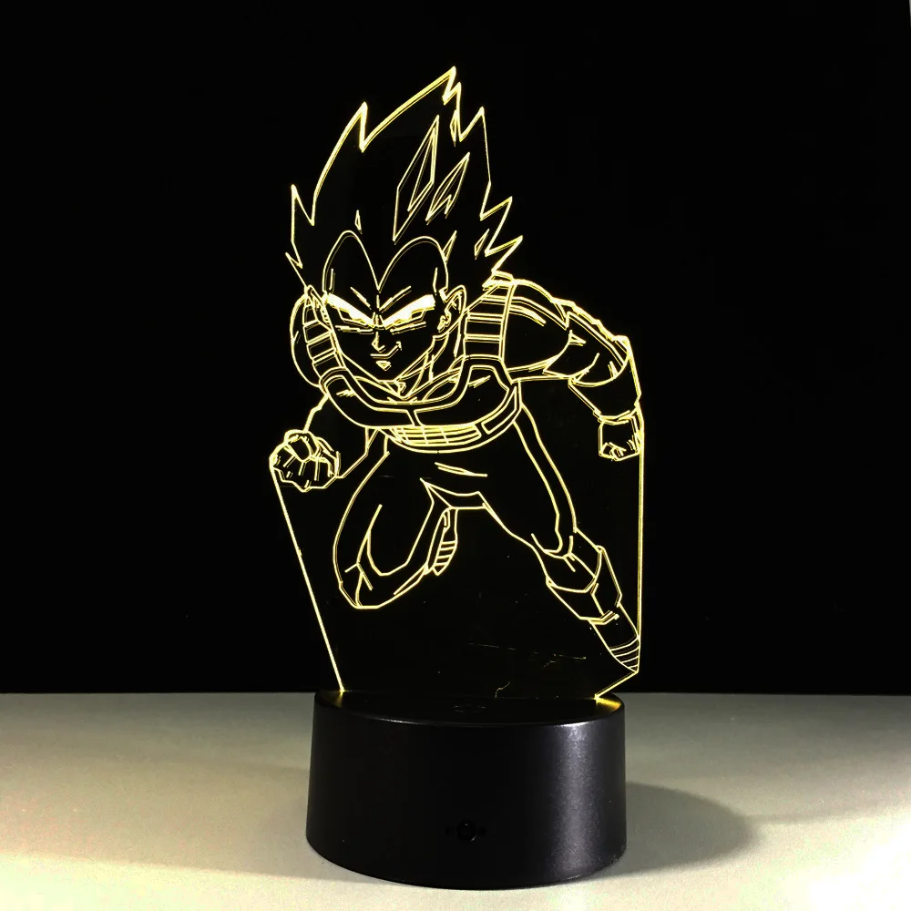 Dragonball мультфильм 3D светодиодный стерео Night Light Создать Настольная лампа с сенсорным 7 цветов изменить огни для фонарь для спальни подарок для детей