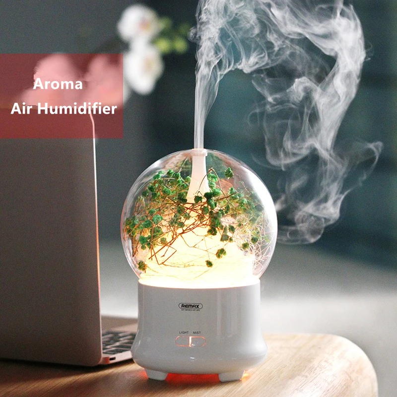 

Remax High Quality 100ML Smart Air Humidifier Aroma Essential Oil Diffuser For Car Office Home Mist Maker With LED Night Lamp