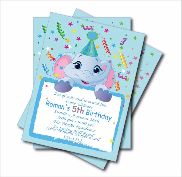 20 Pcs Lot Elephant Noticeboard Birthday Party Invitations Baby 20 Pcs Lot Elephant Noticeboard Birthday Party Invitations Baby Shower Invites Nursery Decoration Supplier