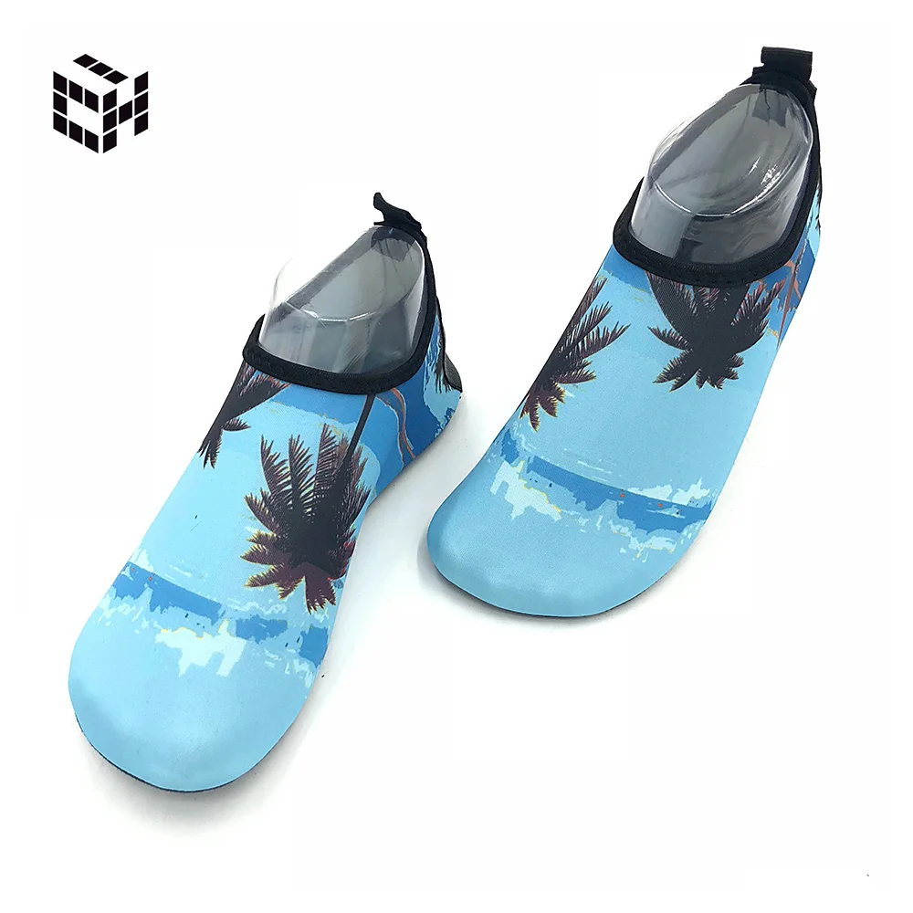 4Summer Outdoor Shoes Sandy Beach Pattern Woman Men Trekking Senderismo Non-slip Diving Aqua Shoes