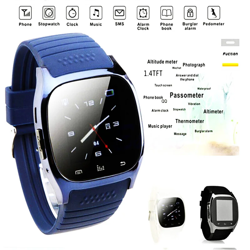 

ALtimeter camera watch sms phone call qq android mms step track waterproof bluetooth temperature 1.4tft alert Smart Wristband
