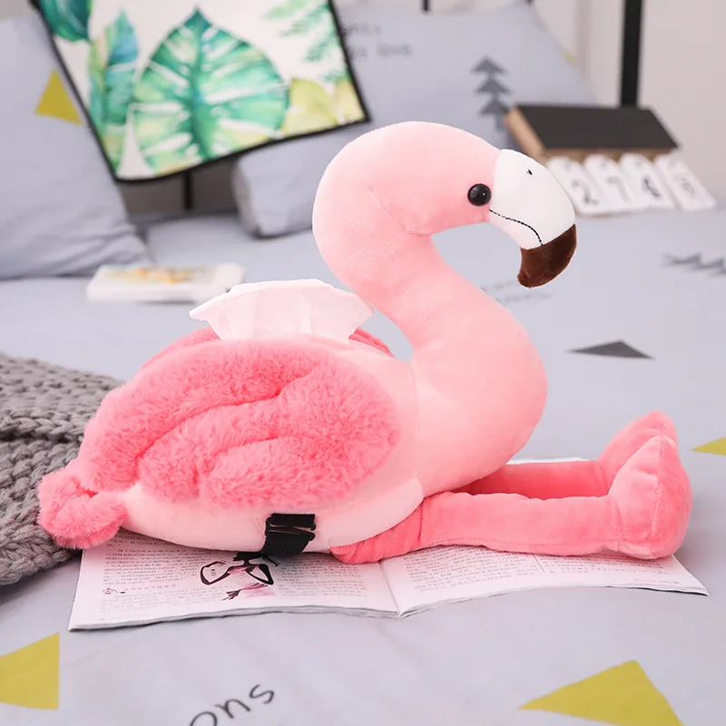 

Home Car Tissue Box Holder Pink Flamingo Tissue Box Cover Cute Car Armrest Box Tissue Case Dispenser Plush Girls Room Decor Toy
