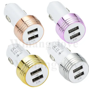 

500pcs Dual Port USB Car Charger Mini Universal Fast Smart Car Charger Adapter For iPhone 7 8 for Samsung