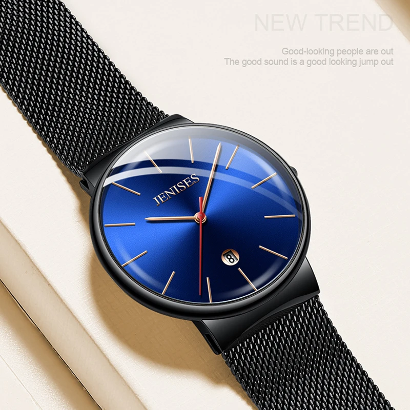 

Ultra thin Simple Quartz Mens Watches Casual Slim Mesh Steel Waterproof Sport Wirst Watch Relogio Masculino Drop Shipping