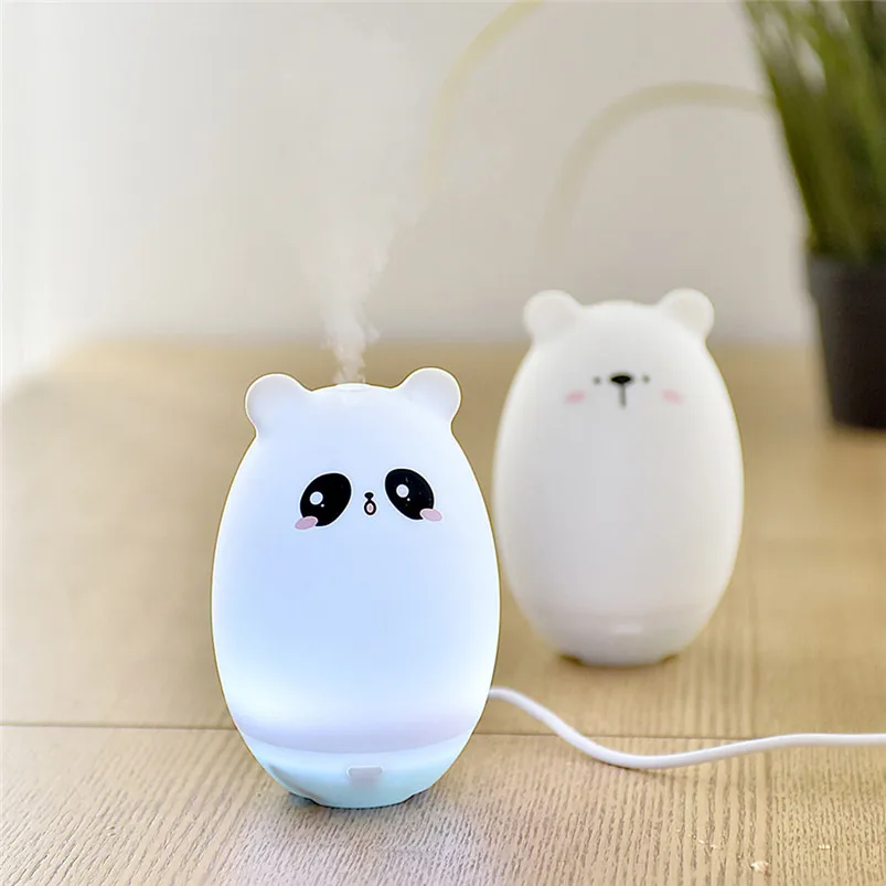 Creative Led Lamp Cool Mist Air Diffuser Humidifier LED Night Light Bedroom Office Home Decor Bedside Lamp Lamparas 40JY3002