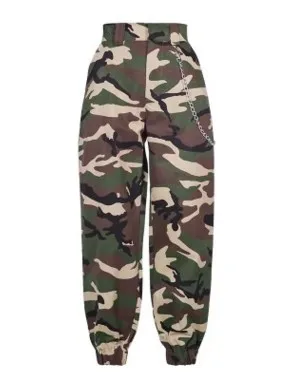 camo Стильные повседневные брюки с высокой талией, сексуальные женские брюки, камуфляжные штаны-карго камуфляжные брюки тренировочные брюки в стиле панк-рок - Цвет: camo