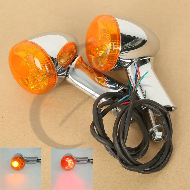  Motorcycle Rear Turn Signals Indicators LED Lights For Harley Sportster 883 Iron XL1200 1992-UP Tur - 32961346159
