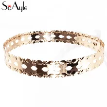 SoAyle золотой пояс Полые ювелирные аксессуары металлический свадебный пояс Круглый круглый пояс