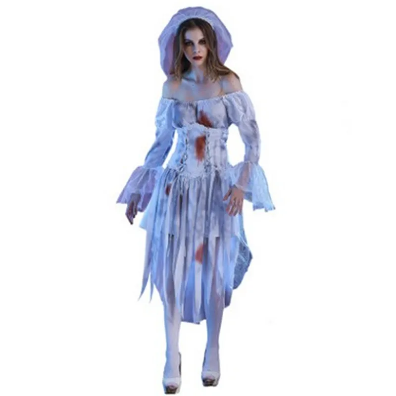 Новые кровавые женщины зомби Ходячие мертвецы страшные Cosplays Хэллоуин труп костюмы невесты карнавал Пурим парад платье для маскарада, вечеринки