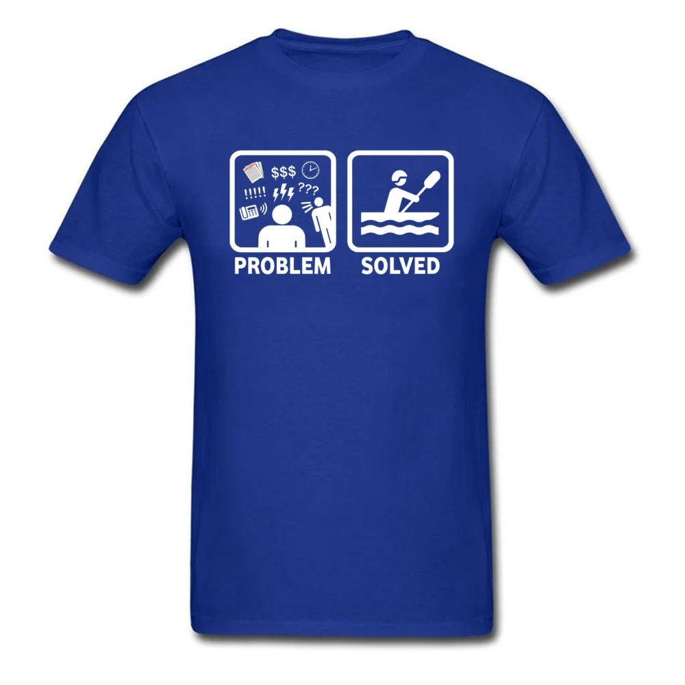 Funny Rafting Problem Solved 15931 Men Funny Comics Tops T Shirt Crewneck Fall 100% Cotton T-Shirt Camisa Short Sleeve Tees Funny Rafting Problem Solved 15931 blue