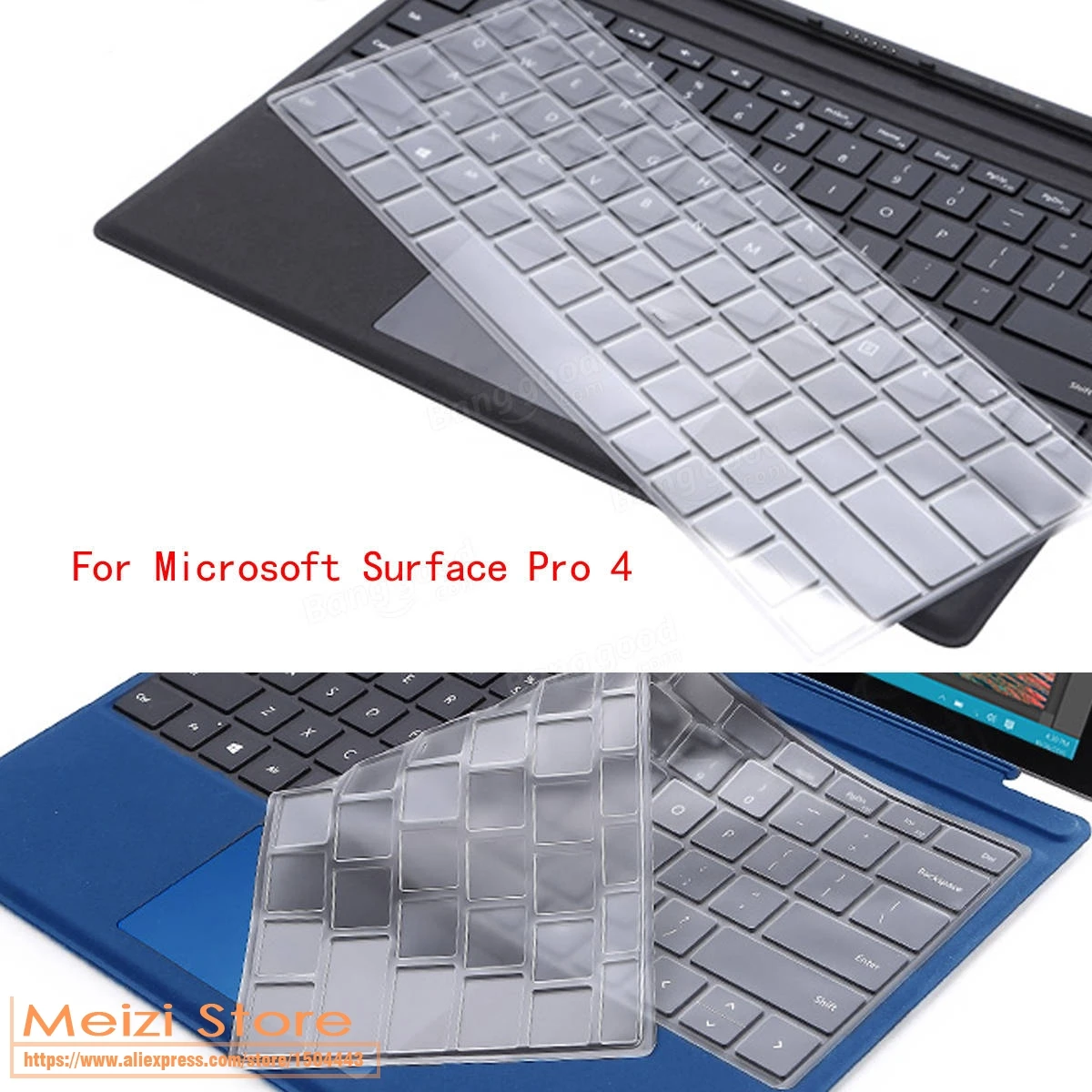 

1Pc TPU Clear Keyboard Skin Cover Protector For Microsoft Surface Pro 4