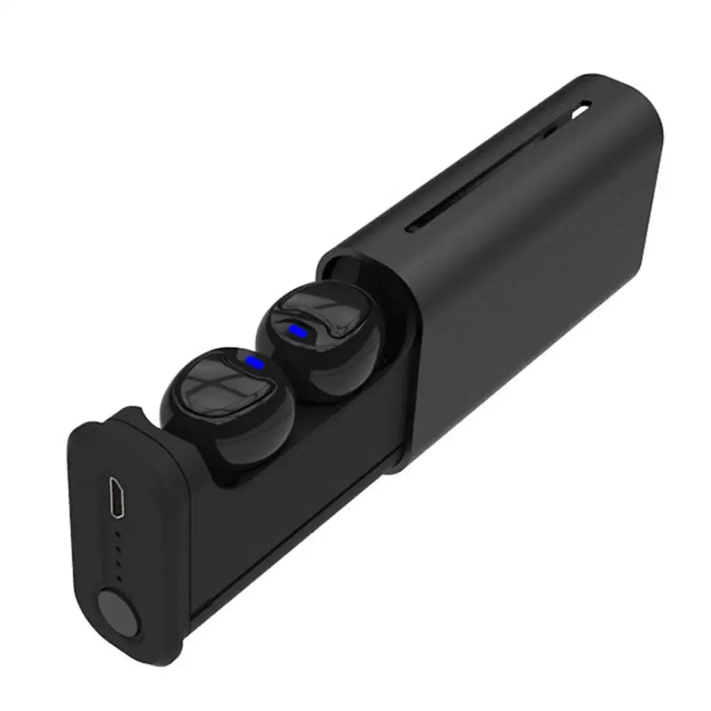 Black Мини Bluetooth гарнитура 5,0 в Уши Беспроводные Стерео Tws спортивные наушники полностью автоматические - Цвет: Black