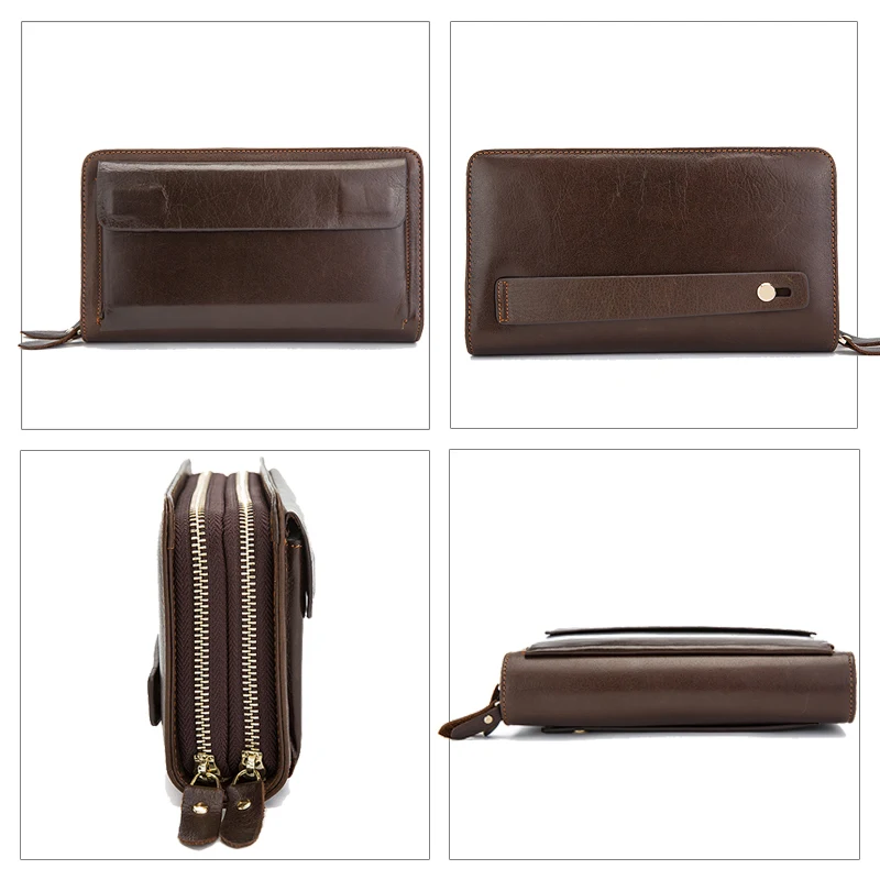 WESTAL Men's Clutch Bag Wallet Male Genuine Leather Double Zipper Men Wallet Long Phone Wallet Purse Card Holder Money Bags 9069 WESTAL Men's Clutch Bag Wallet Male Genuine Leather Double Zipper Men Wallet Long Phone Wallet Purse Card Holder Money Bags 9069