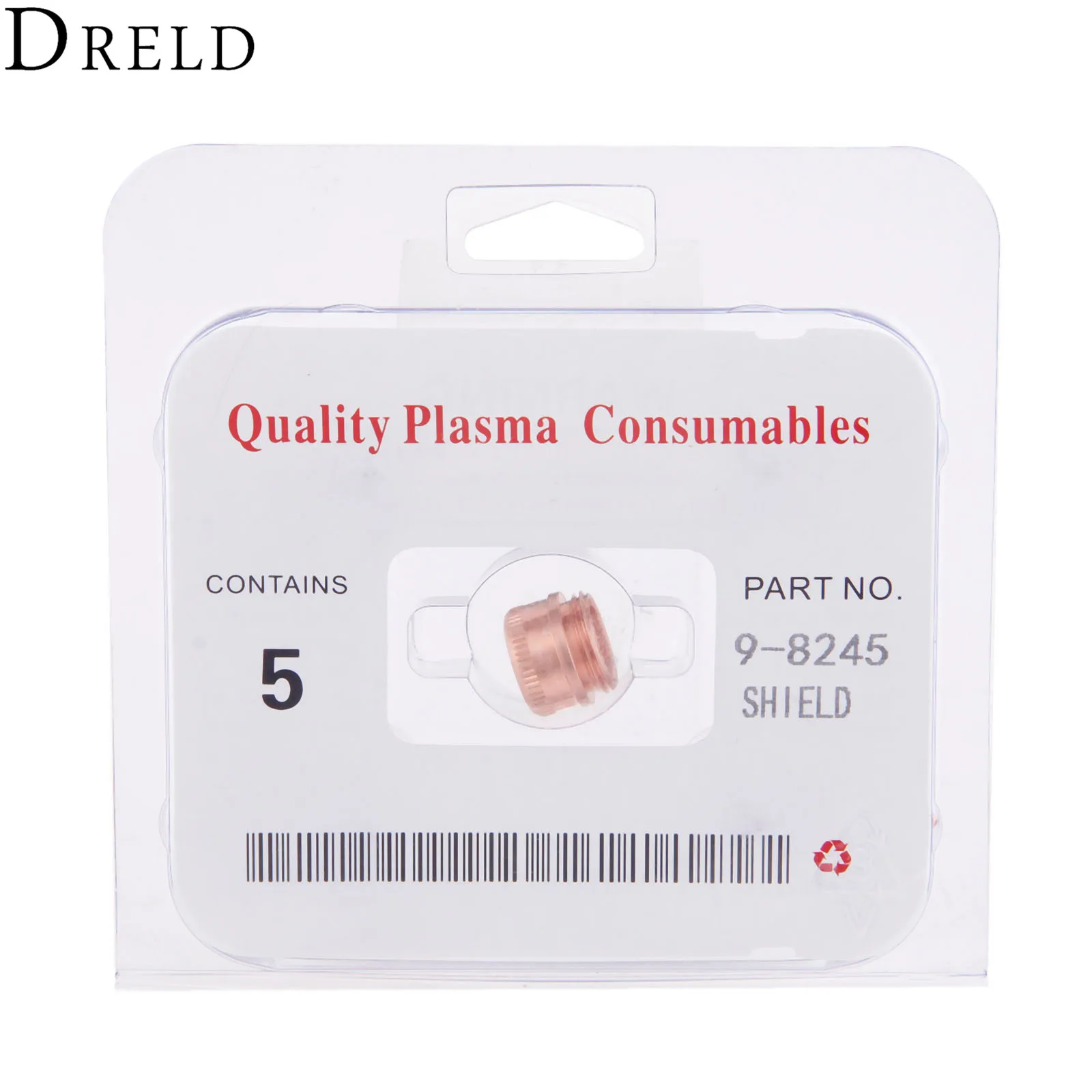DRELD 5Pc Plasma Shield Cap 9-8245 For SL60 SL100 Plasma Cutter Torch Consumables Accessories 40A-60A Welding Soldering Supplies