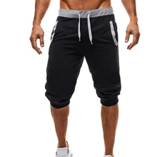HEFLASHOR Fashion Men Elastic Stretchy Shorts Summer Bodybuilding Sweatpants Drawstring Fitness Shorts for Male