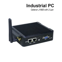 2017 Новейший мини-пк 2 lan Intel celeron quad core J1900 2.0 ГГц безвентиляторный компьютер с 2 * RTL 8111E LAN linux embedded pc для киоск