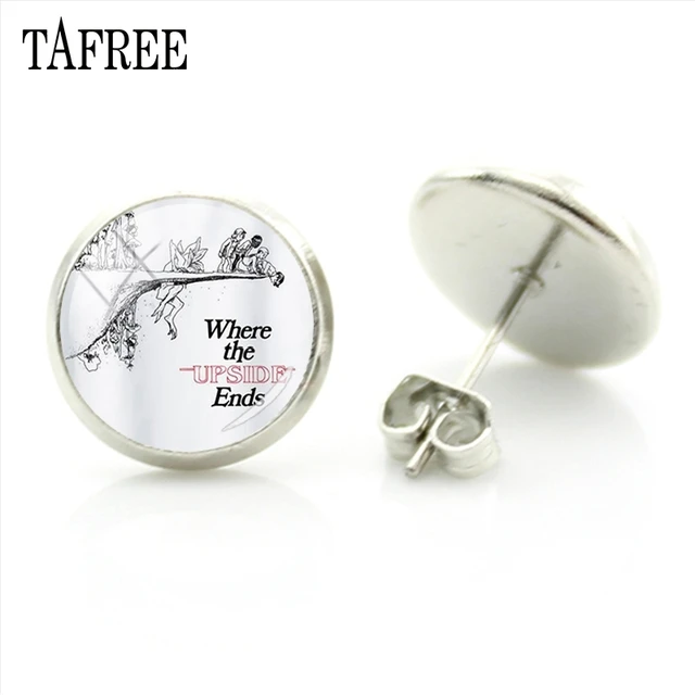 TAFREE Fashion Jewelry American Thriller TV Series Stranger Things Sliver Stud Earrings Women Party Decorations Earrings QF118 QF122