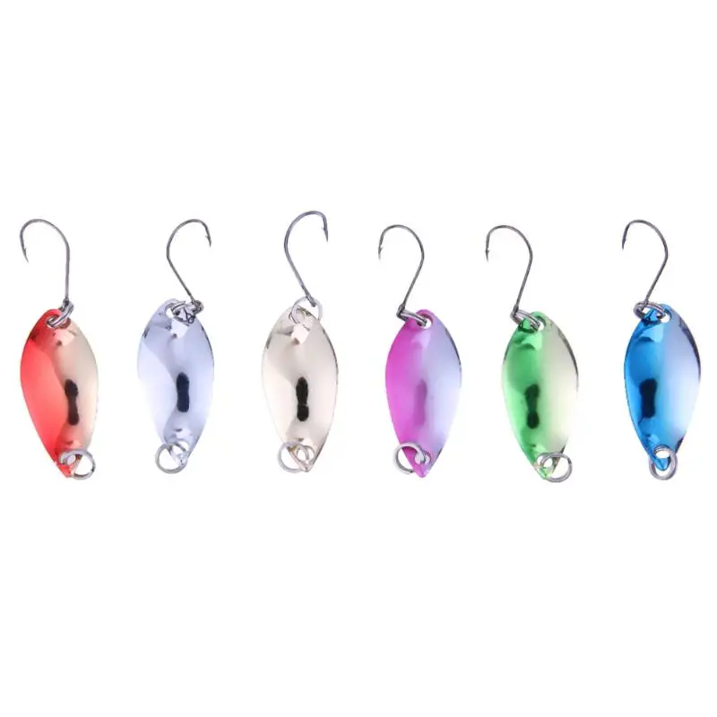 

6pcs Metal Fishing Hooks Fishing Spinner Lures Bass CrankBait Tackle Set Treble Hooks 6 Colors Fishhooks Tool Accessories Hot