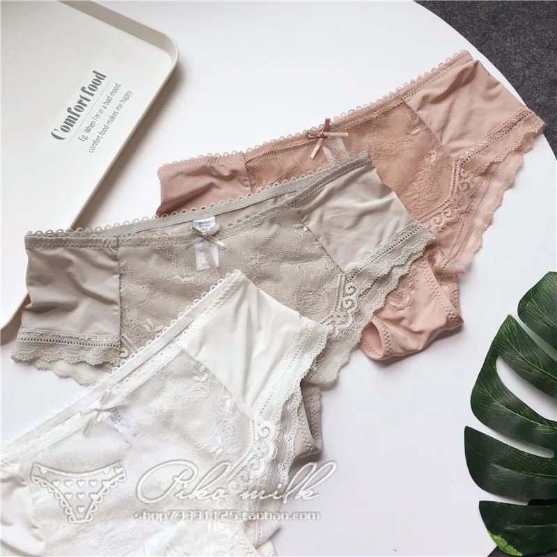 

SP&CITY Delicate Elegant Sexy Panties For Women Thongs Bow Hollow Out Transparent Underwear Female Crotch Cotton Briefs Lingerie