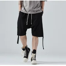 Летние RO стиль стримеры Висячие брюки мужские свободные мужские брюки больших размеров tide бренд махровая ткань Низкая пять брюки