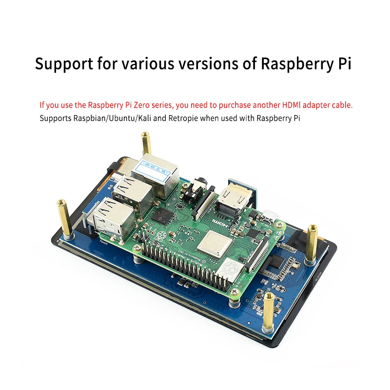 2 шт. Raspberry Pi 4 LCD AMOLED 5 дюймов 1080P HDMI емкостный 1920*1080 сенсорный экран модуль для 3B + 2B