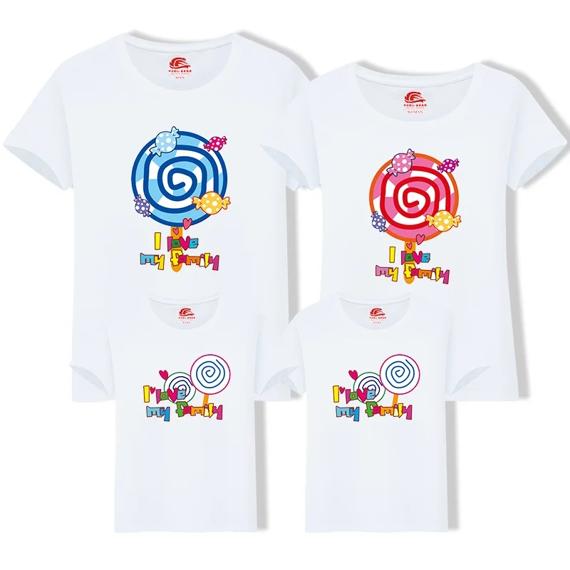Новинка 2019 года одинаковые комплекты для семьи летняя футболка с леденцом всей