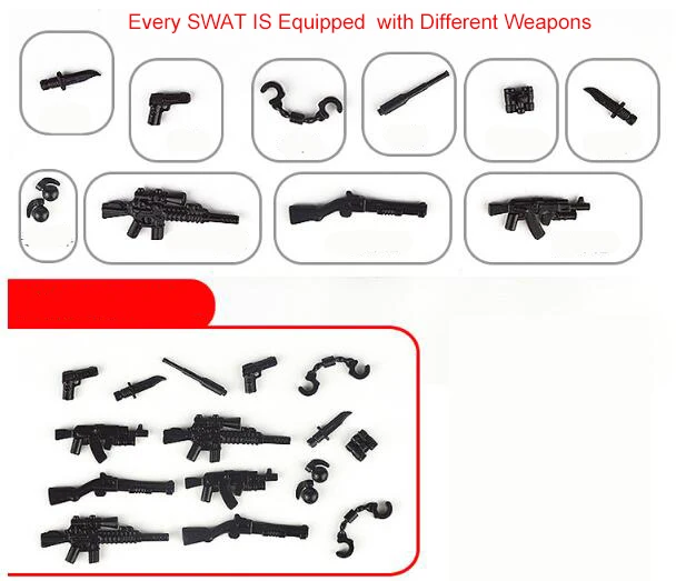 8pcs Compatible Legoings City SWAT Black Police Figurines Guns Building Blocks Set for Boys Police Minifigs Juguetes Brinquedos 8pcs Compatible Legoings City SWAT Black Police Figurines Guns Building Blocks Set for Boys Police Minifigs Juguetes Brinquedos