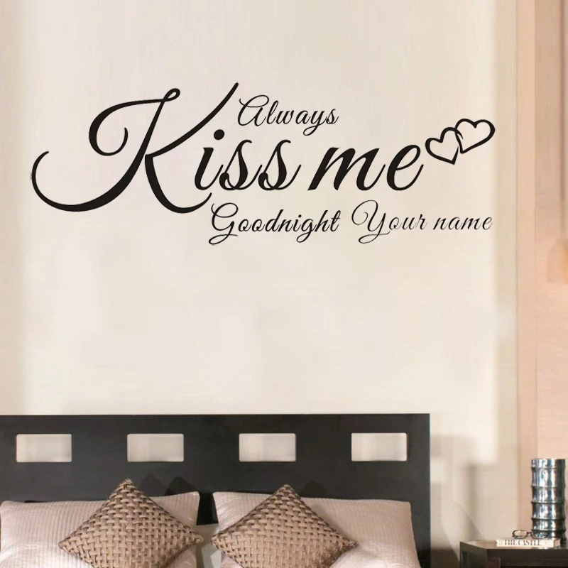 Always Kiss Me Goodnight Wall Art jjrui always kiss me goodnight wall art quote sticker personalised Always Kiss Me Goodnight Wall Art jjrui always kiss me goodnight wall art quote sticker personalised