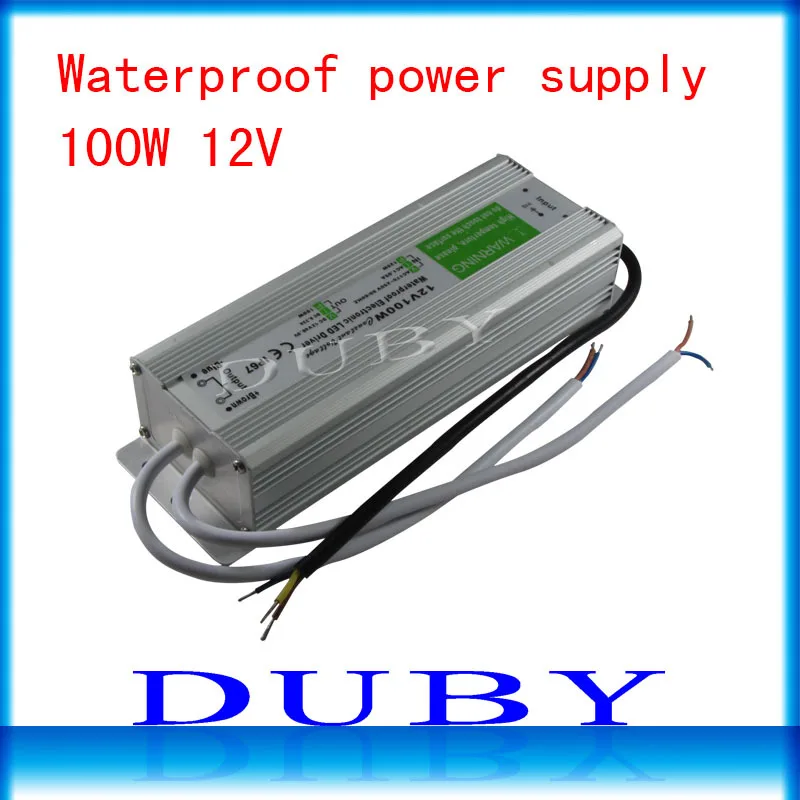 

10piece/lot IP67 12V 8.33A 100W AC100-240V Input Electronic Waterproof Led Power Supply/ Led Adapter 12V 100W free fedex