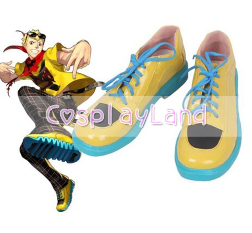 Persona 5 Ryuji Sakamoto Yellow Cosplay Shoes Flat Costume Accessories For Men Custom Made | Тематическая одежда и