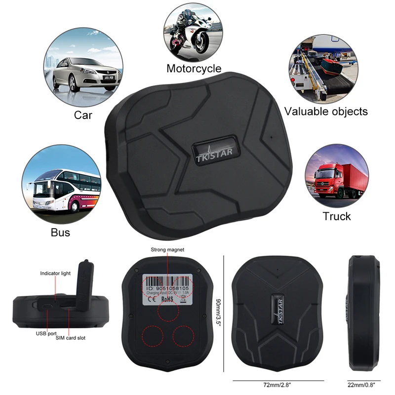 

2G Tk905 Vehicle GPS Tracker Car Motorcycle Waterproof Magnets GPS Tracker 5000mAh Battery Rastreador Veicular GPS GSM Tracker