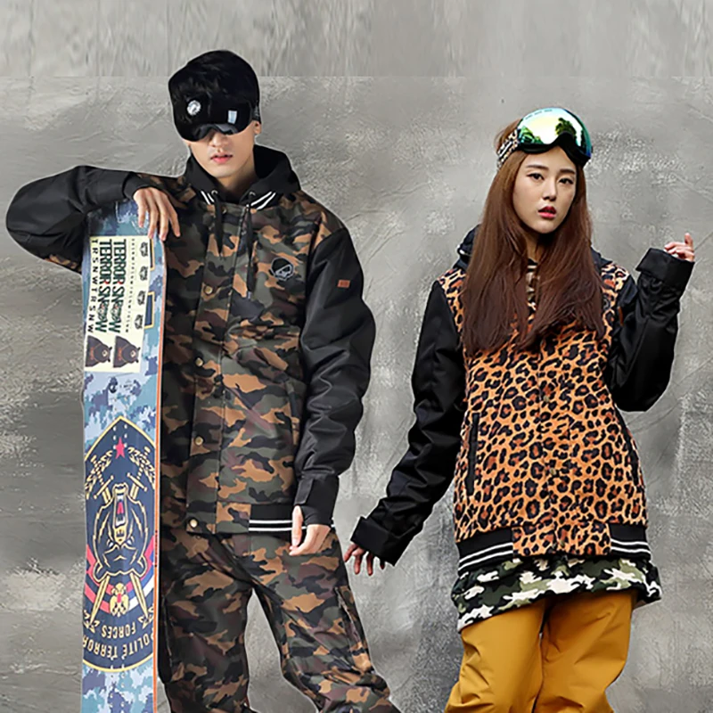 

Winter Women Camouflage Ski Jacket Waterproof Windproof Warm Ski Coat Breathable Snowboard Hooded Jacket Outwear