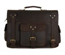 7200R J.M.D New Arrival Vintage Leather Men’s Dark Brown Briefcases Handbag