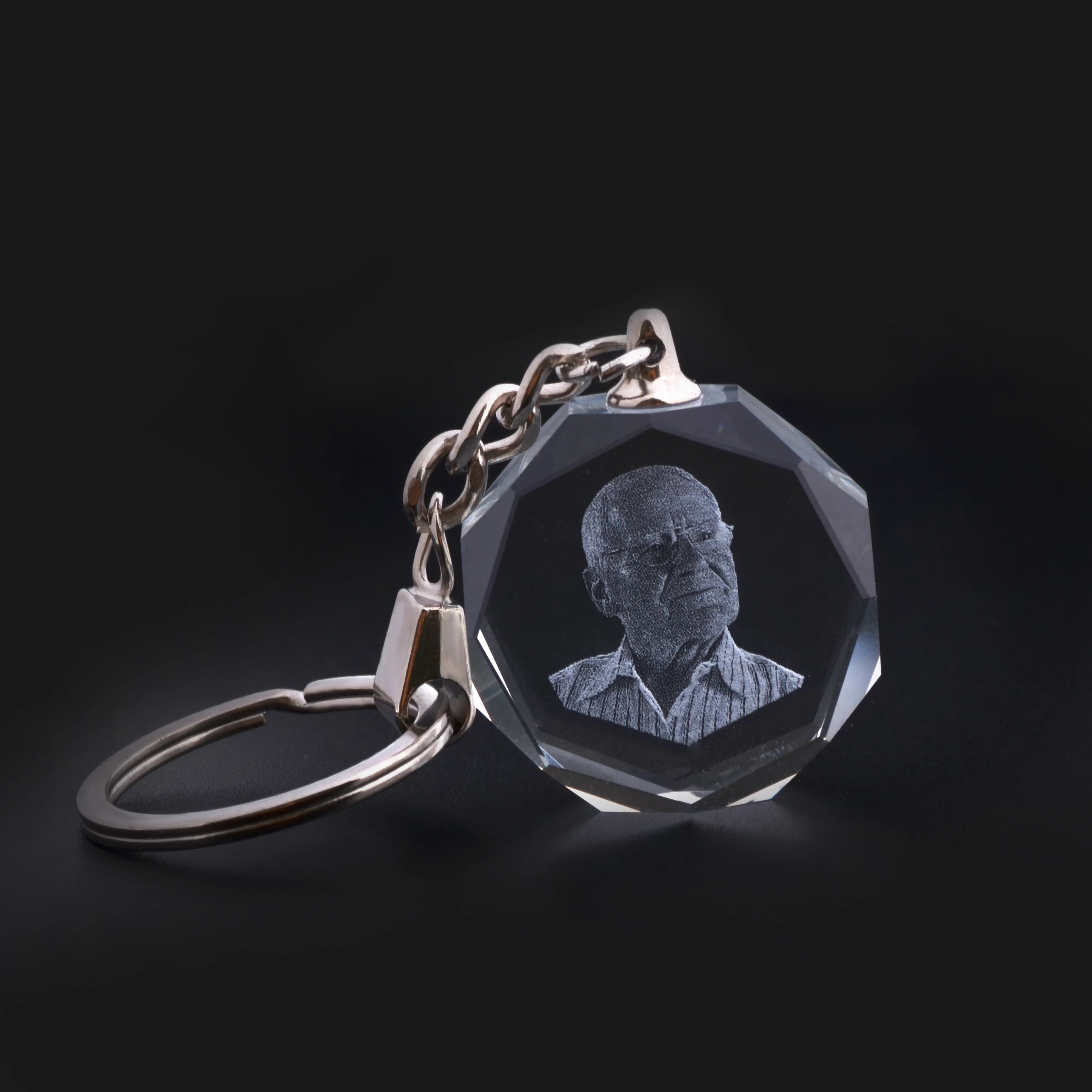 Custom K9 Crystal Key Chain Personalized Photo Pendant Picture Key Ring