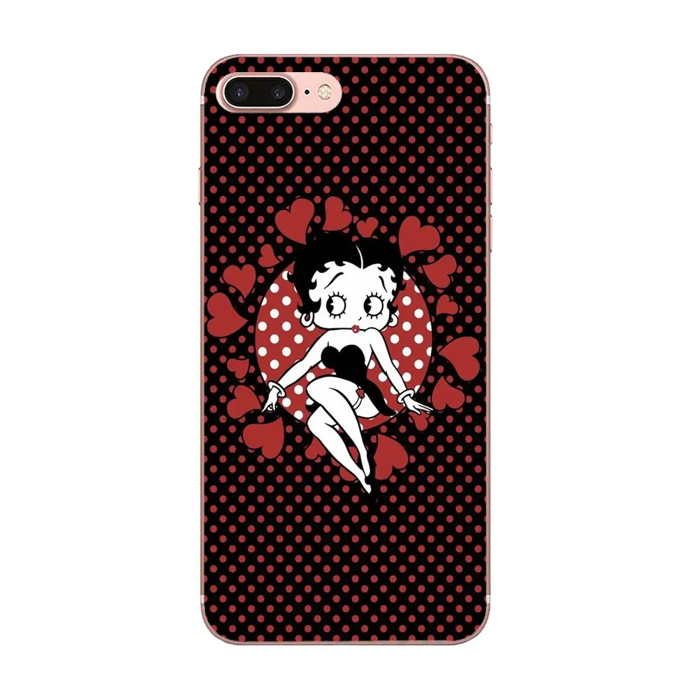 Мягкие сумки Чехлы для Apple iPhone 4 4S 5 5C 5S SE 6 6S 7 8 Plus X XS Max XR Cubierta Betty Boop En Un Vidrio