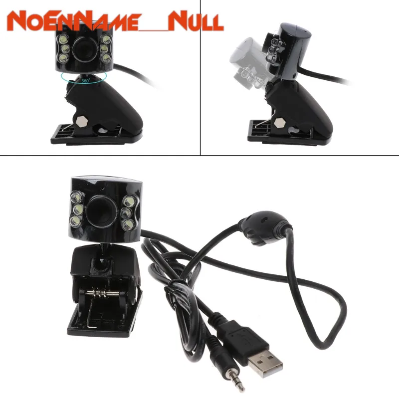 

USB webcam USB 2.0 Camera Webcam 6 Led Light Dimmer Web Cam With Mic for PC Computer Laptop dropshipping