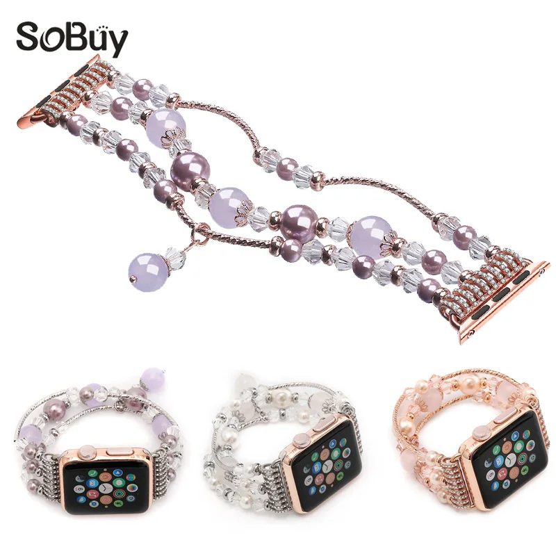 

Woman Agate gem strap for apple watch band 38mm correa aple watch 42mm bracelet wrist belt watchband for iwatch series 3/2/1