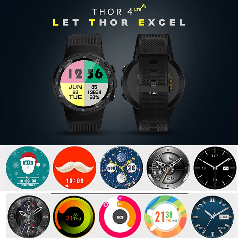 Fashion men smart watch Zeblaze Thor 4 smart wristwatch heart rate monitor GPS 5.0 MP camera watch Android IOS smartwatch sports Fashion men smart watch Zeblaze Thor 4 smart wristwatch heart rate monitor GPS 5.0 MP camera watch Android IOS smartwatch sports
