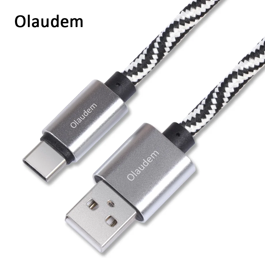 Olaudem Mobile Phone Cables Nylon Braided USB Type C Cable For Samsung