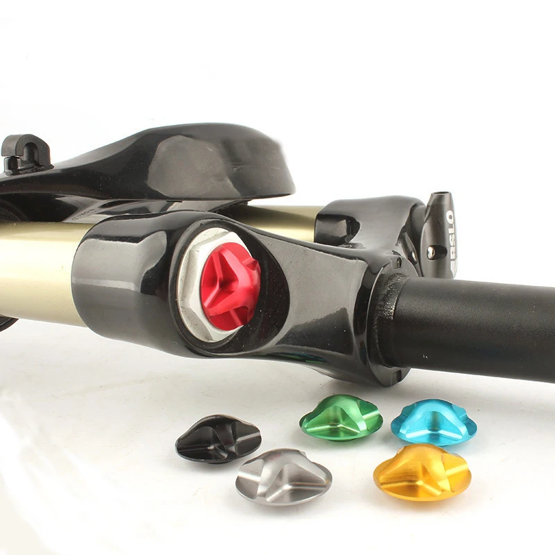 

5g Bicycle Fork Cover Front Gas Shoulder Caps Aluminum Alloy Nozzle Mountain Bike