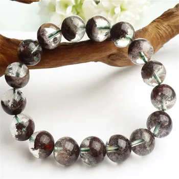 

Women's Stretch Bracelets 12mm Crystal Quartz Round Bead Fashion Jewelry Charm Genuine Natural Phantom Quartz Bracelet