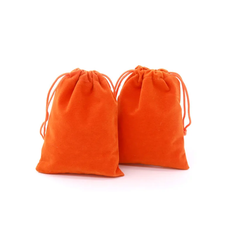 50 шт. 7x9 см бархатные сумочки мешочки на завязках ювелирный дисплей контейнер для бисера сумки для хранения свадебного мероприятия праздничная подарочная упаковка сумки - Цвет: Оранжевый