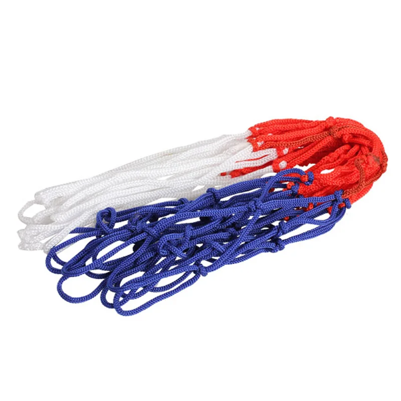 Стандартный 3 мм нейлон Нитки Баскетбол чистый белый красные, синие обода Баскетбол Обучение Практика сеточку с 12 петель bhu2